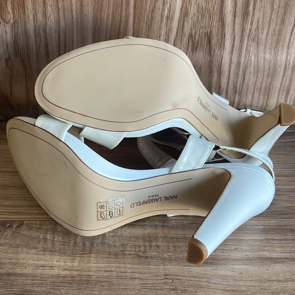 New with defects KARL LAGERFELD PARIS-Ankle Strap CIEONE Heels Shoes Size 11M - Picture 6 of 7
